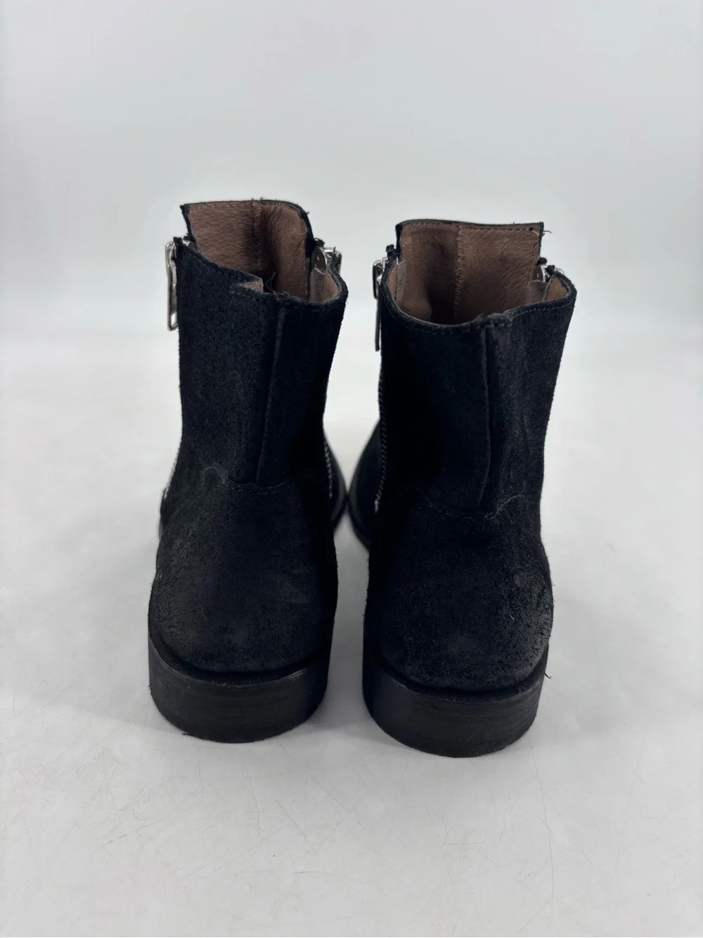 Dolce Vita J.D. Fisk Genuine Suede Leather Hipster Zippered Moto Ankle Boots